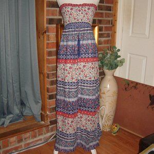 Motherhood Maternity Floral Maxi Dress - Red and Blue
